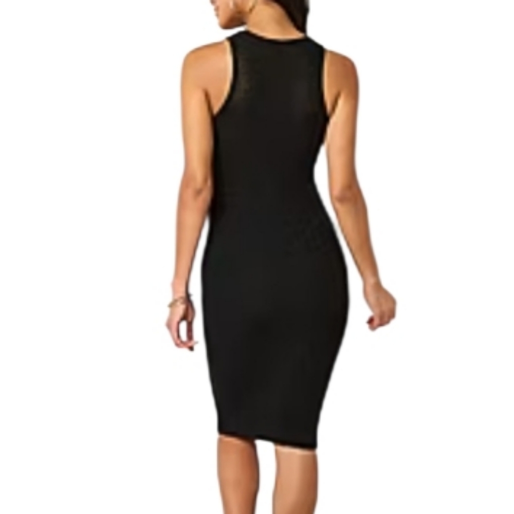 Bold Elements Women's Size Petite Large Dress Black Knit Bodycon LP Sleeveless
